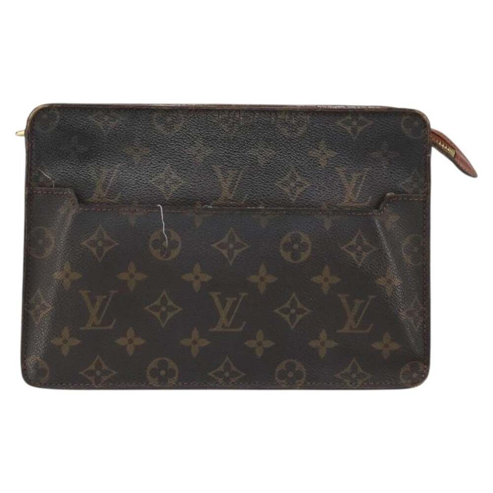 Louis Vuitton Monogram Pochette Homme Clutch Bag Brown
